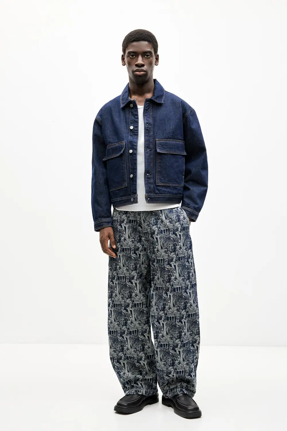 Baggy jacquard jeans