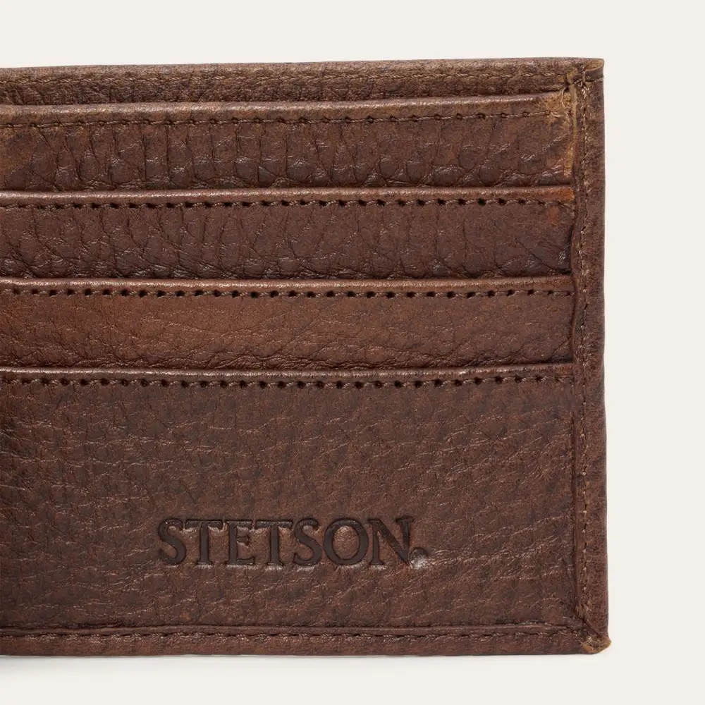 Bison Leather Stetson Rivet Bi-Fold Wallet