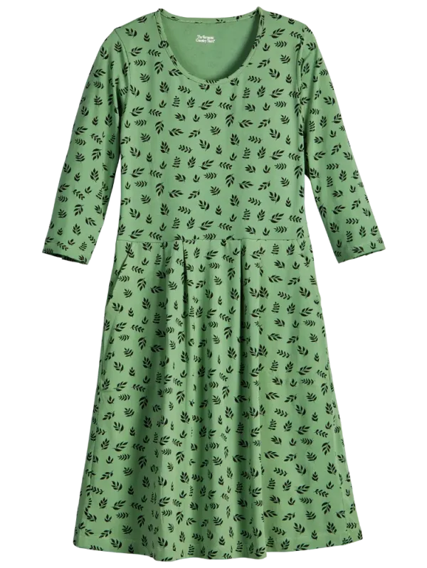 Floral Blossoms Print Pleated Knit Dress