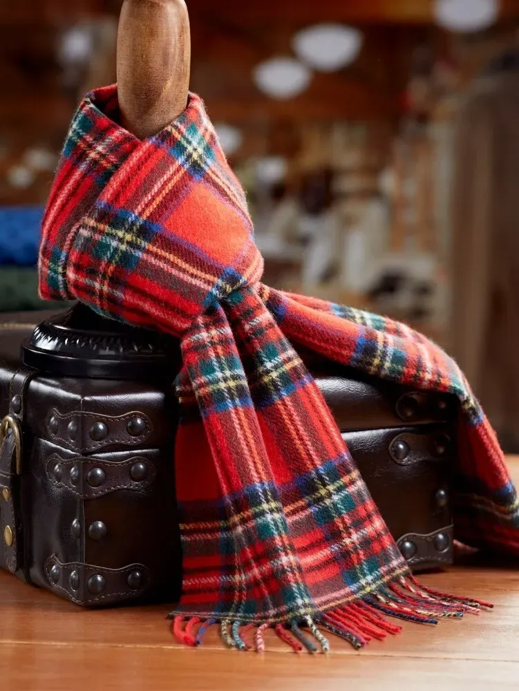 Irish Plaid Lambswool Scarf for Men and Women