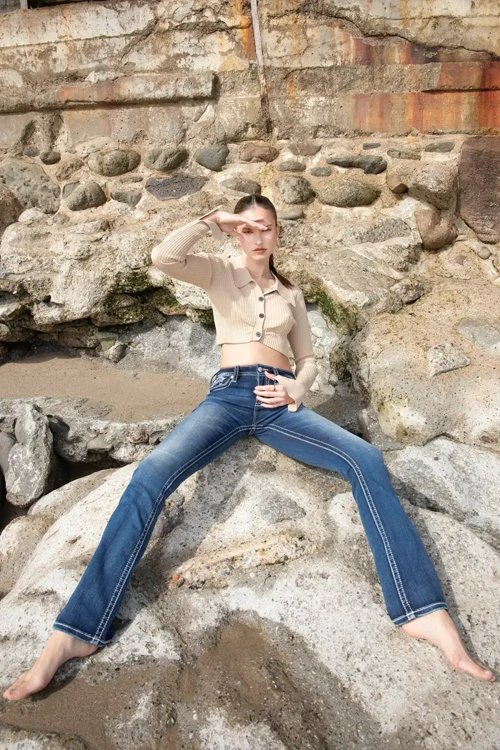Fleur De Lis Flower Denim