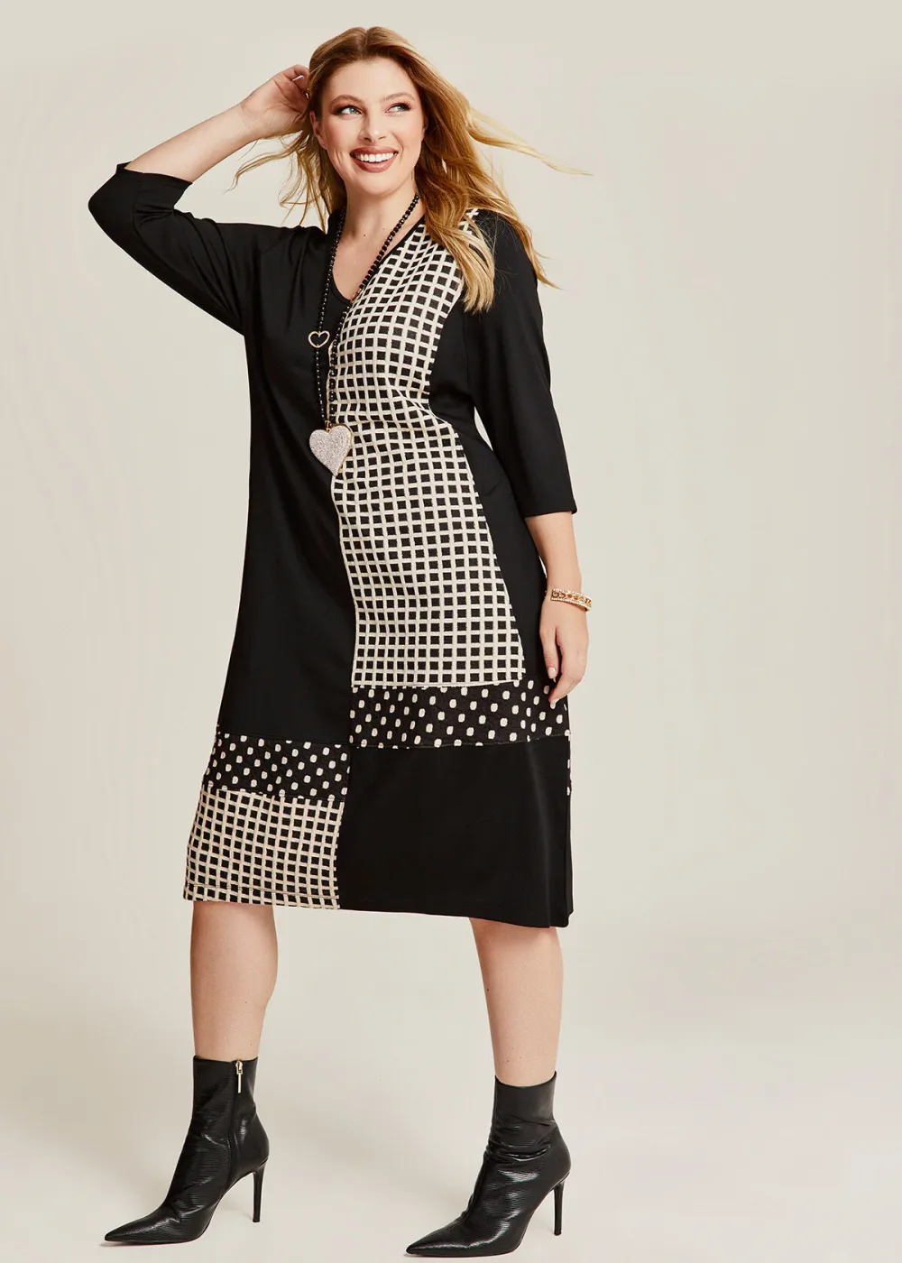 Spliced Jacquard Dress