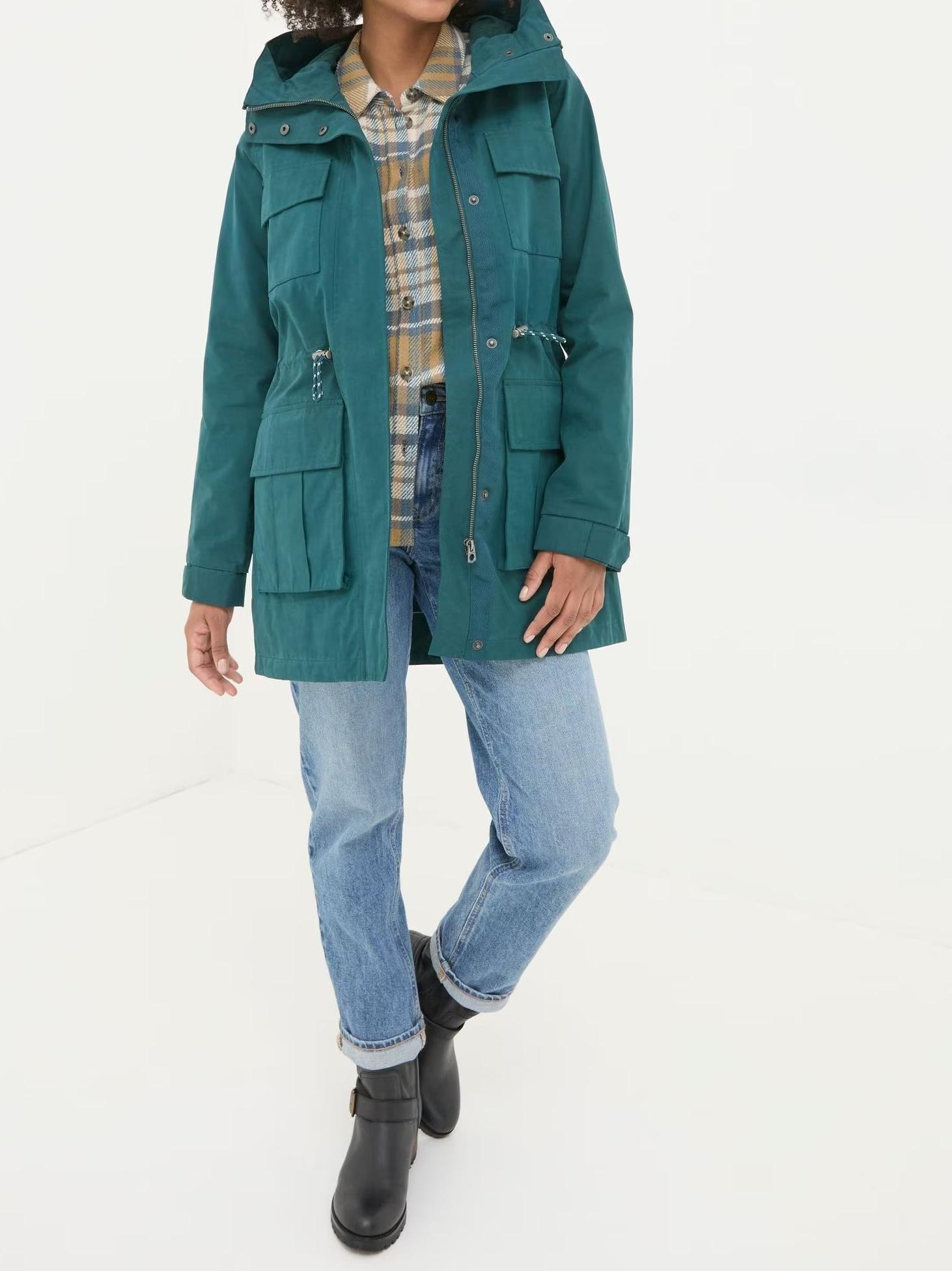 Teal Blue Waterproof Coat