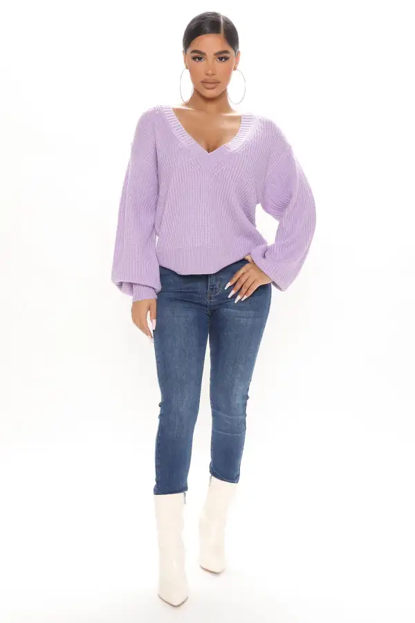 Stop And Stare Sweater - Lavender
