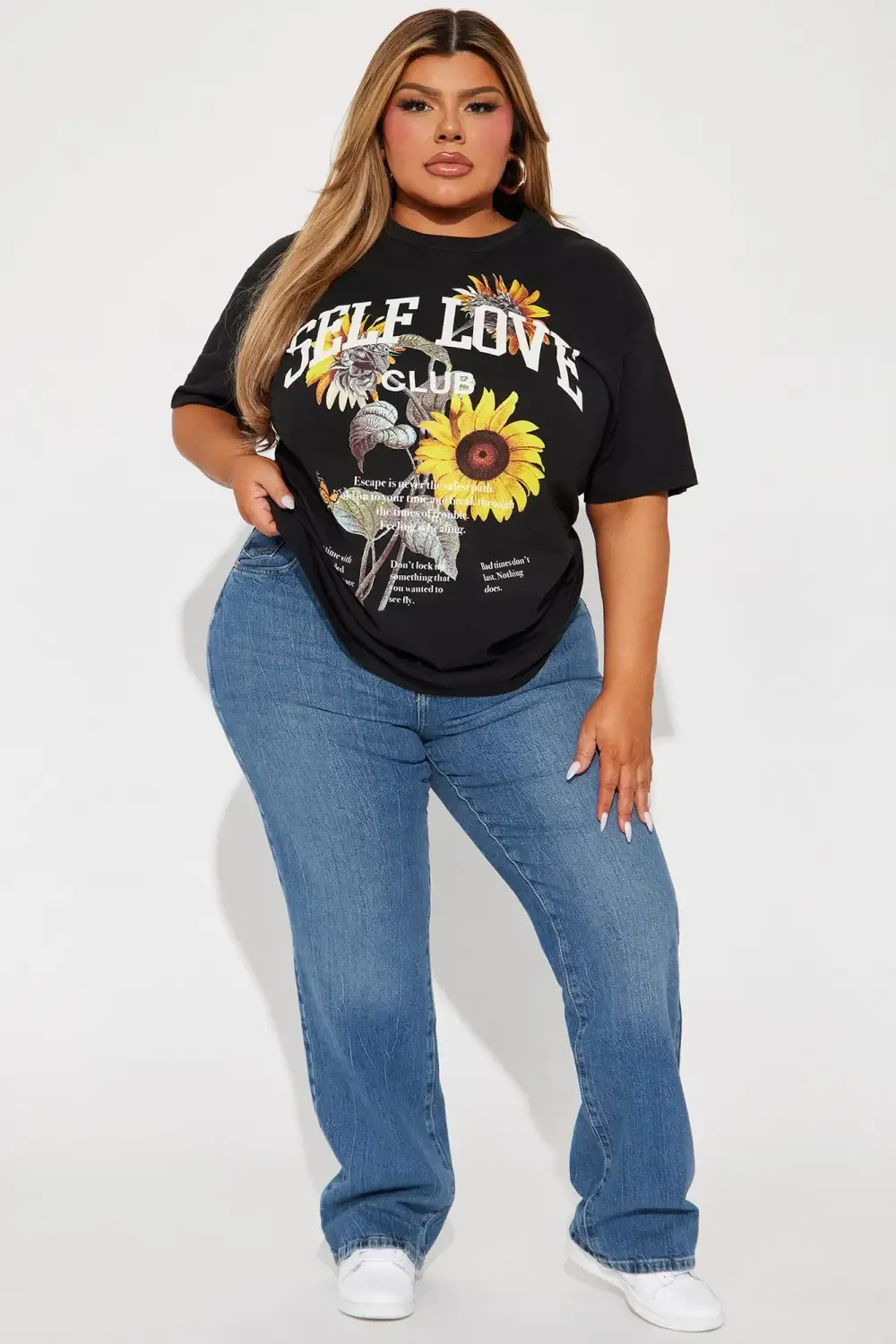 Self Love Sunflower Short Sleeve Tee - Black