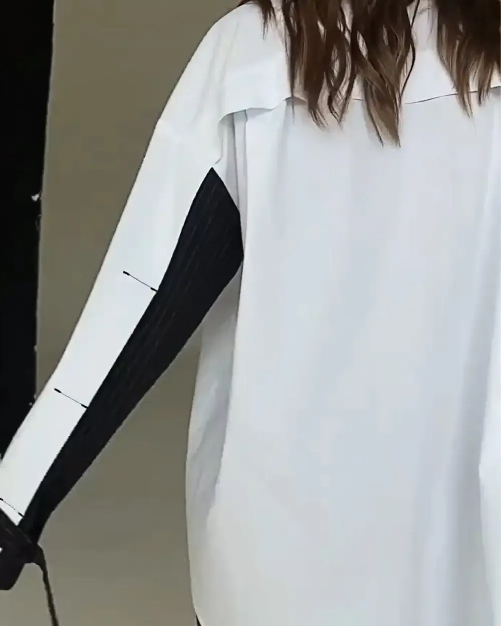 Women's Contrast Color Patchwork Shirt Top