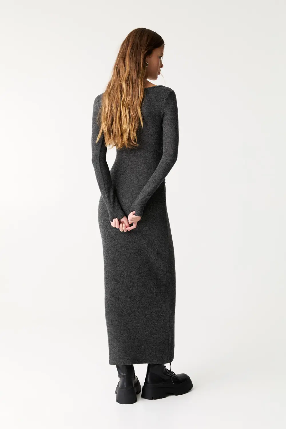 Vestido midi punto