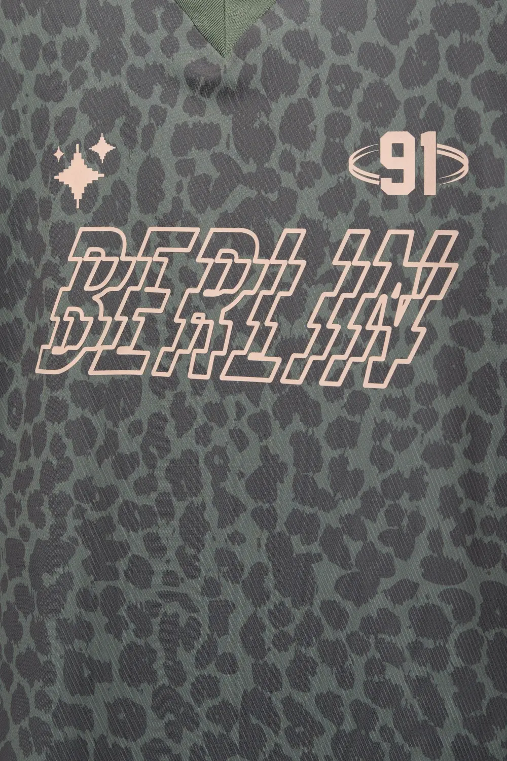 STWD leopard print T-shirt with a polo collar
