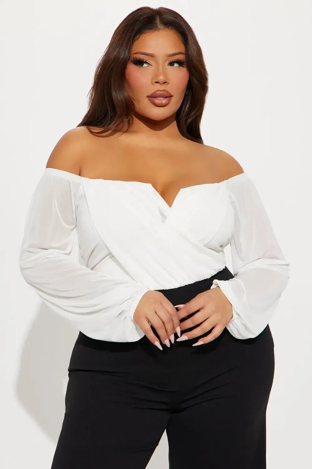 Don't Tell My Ex Off Shoulder Jumpsuit - White/Black