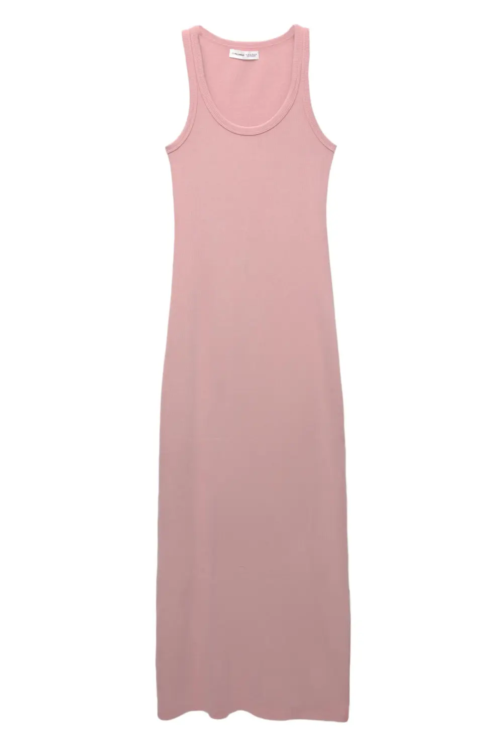 Vestido midi tirantes canalé