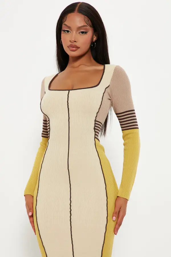 Zarita Knit Midi Dress - Cream/combo