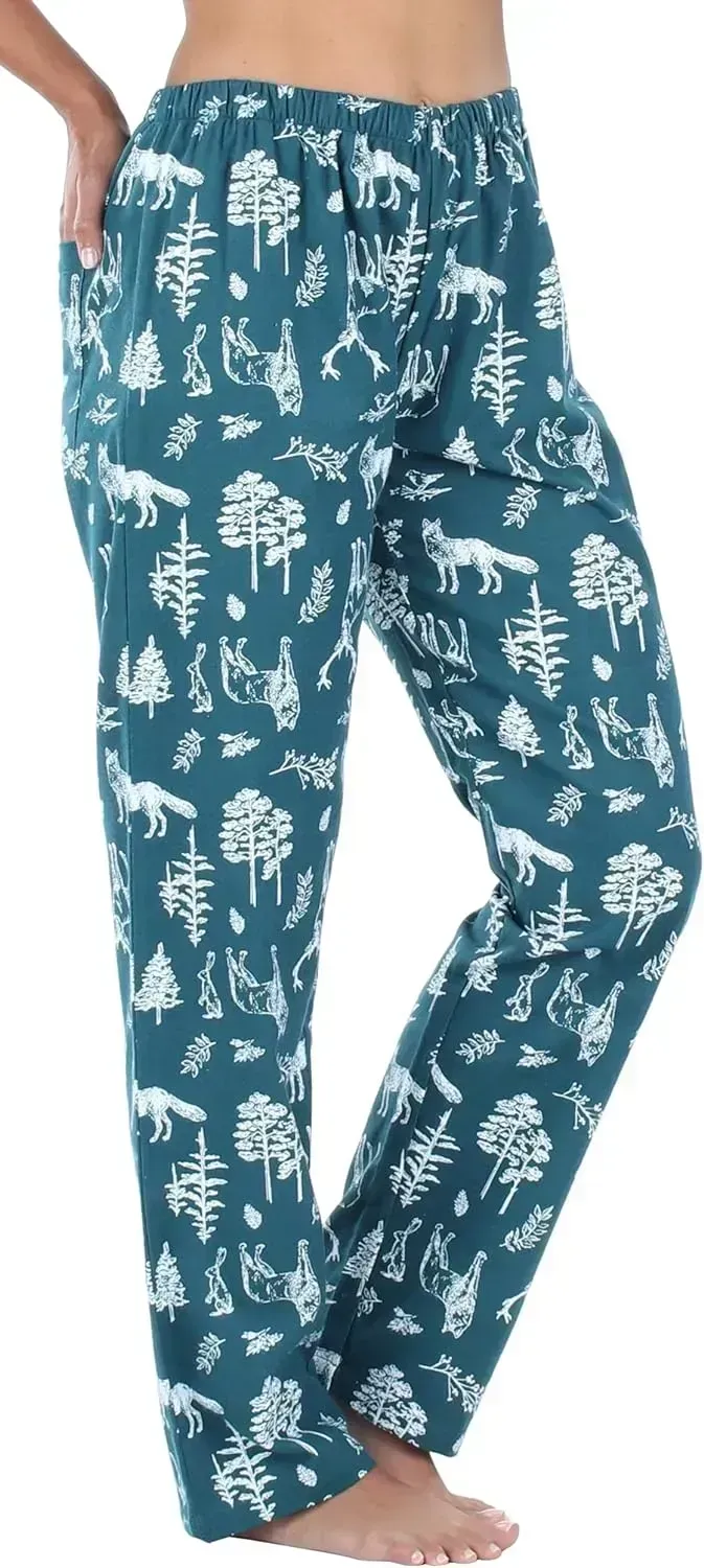 Women's Cotton Flannel Long Sleeve Button-Down Pajamas PJ Set