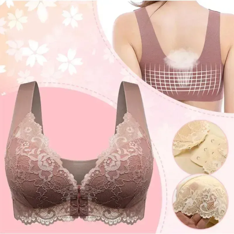 🔥Buy 2 Get 1 Free🔥BRA FOR OLDER WOMEN FRONT CLOSURE 5D SHAPING PUSH UP SEAMLESS NO TRACE BEAUTY BACK SPORTS COMFY BRA