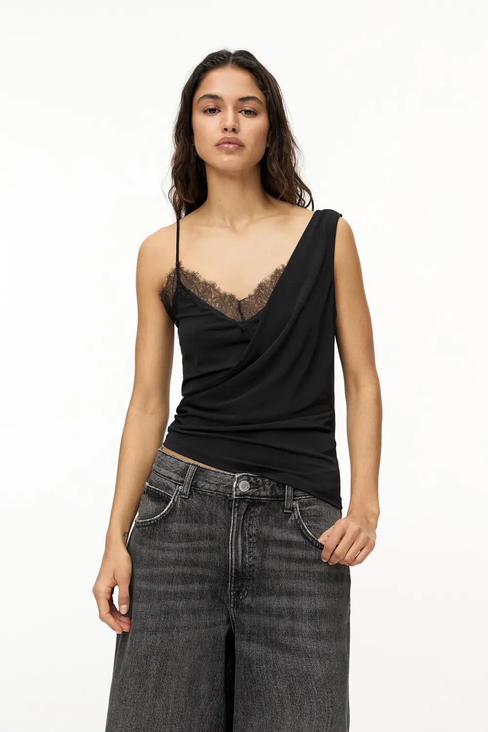 Camisole top with contrast straps