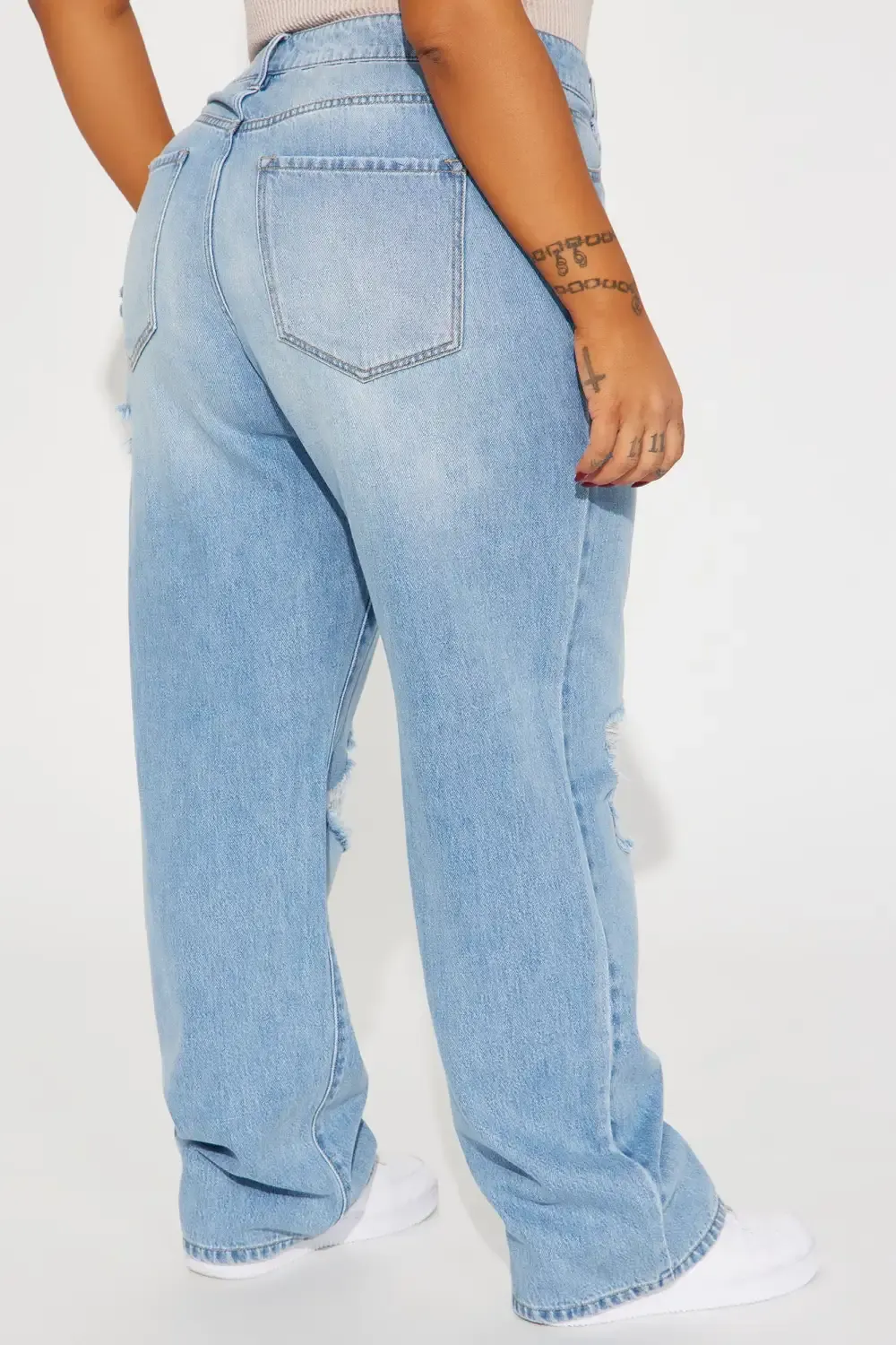 Broken Boyfriend No Stretch Straight Leg Jeans - Light Wash