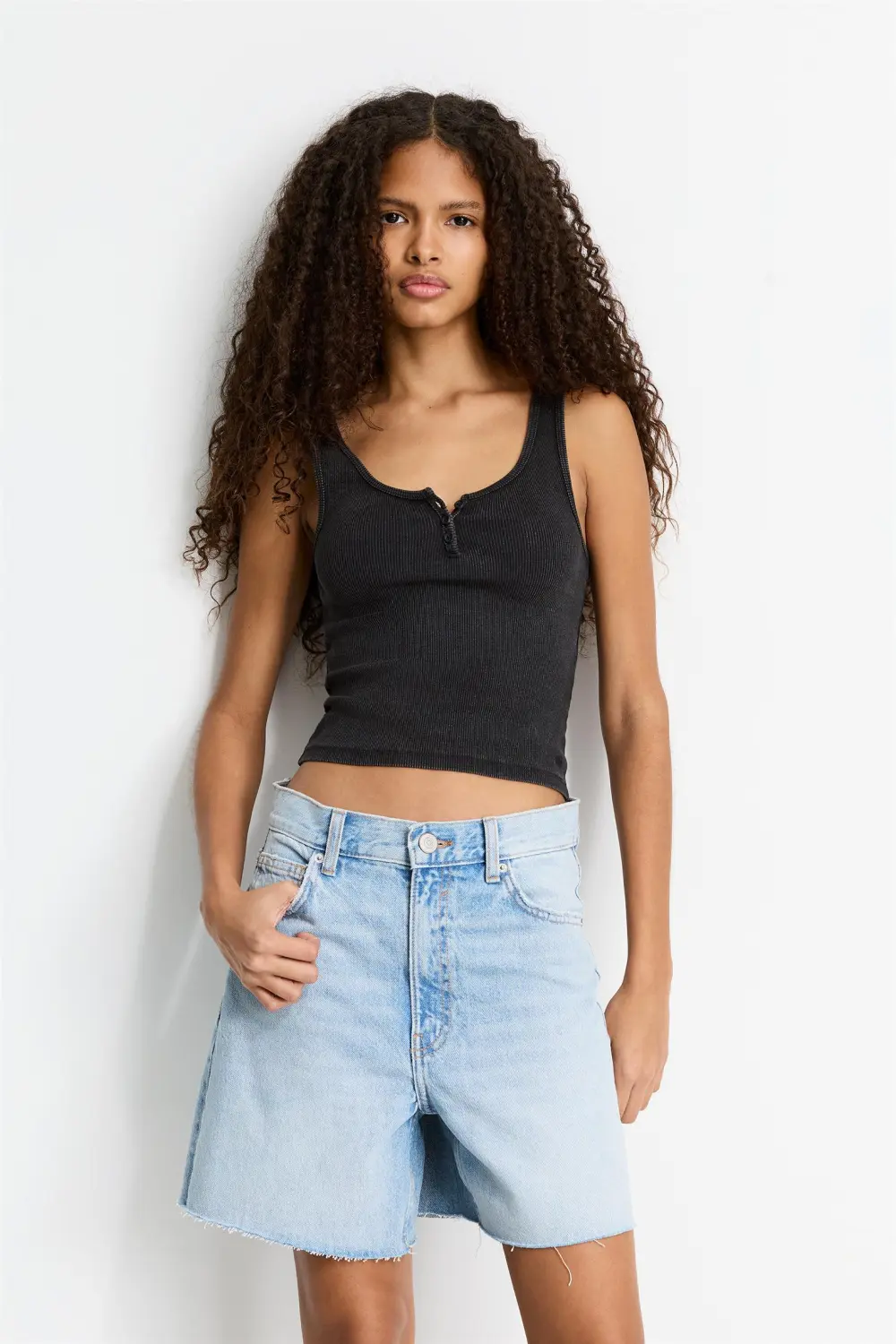 Strappy top with buttons
