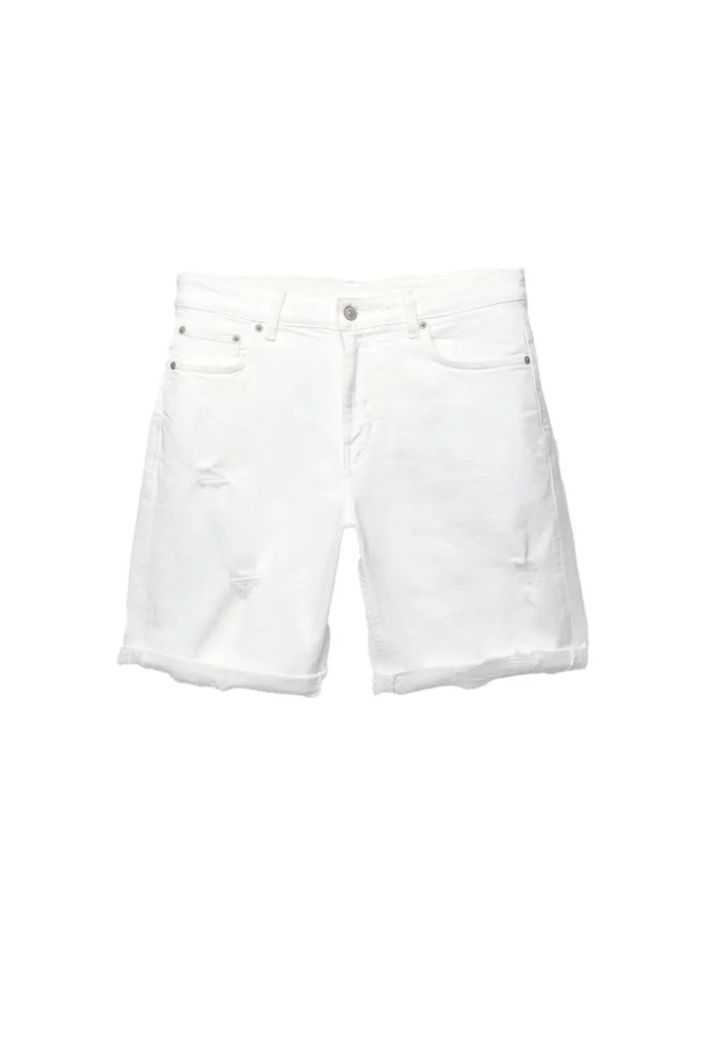 Ripped denim Bermuda shorts