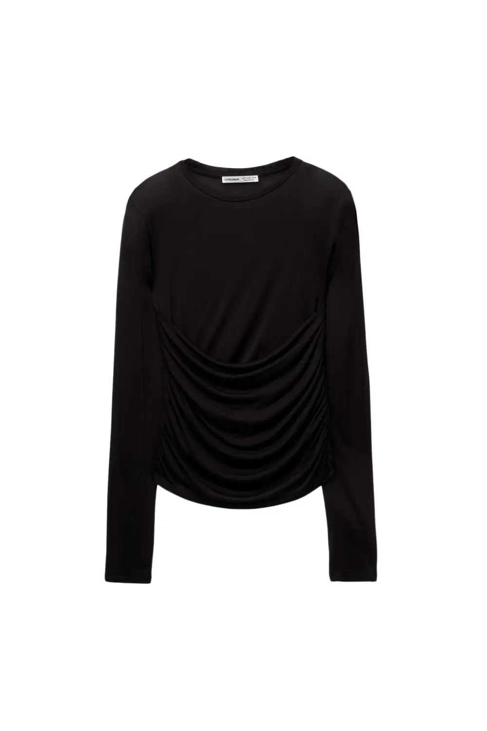 Long sleeve draped T-shirt