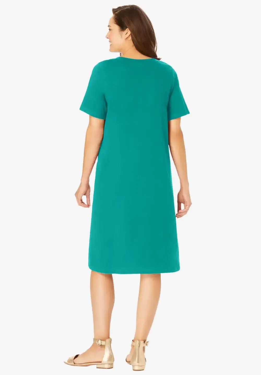 Perfect Short-Sleeve V-Neck Tee Dress