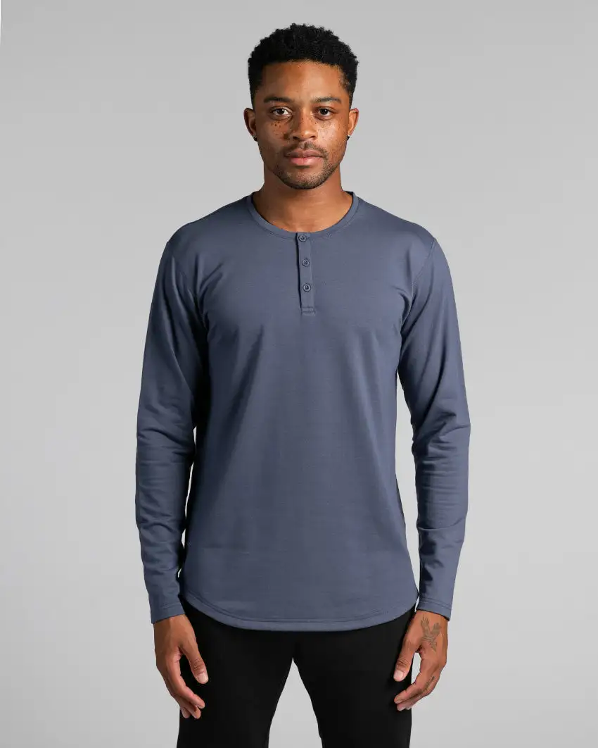 Henley Drop-Cut Long Sleeve: Lux