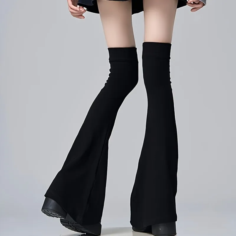 Y2K Style Minimalist Trumpet-Shaped Knee-High Warm Leg Coverings