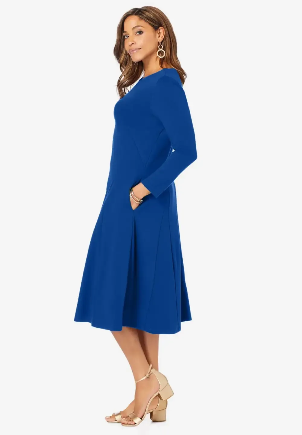 Long Sleeve Stretch Ponte Dress