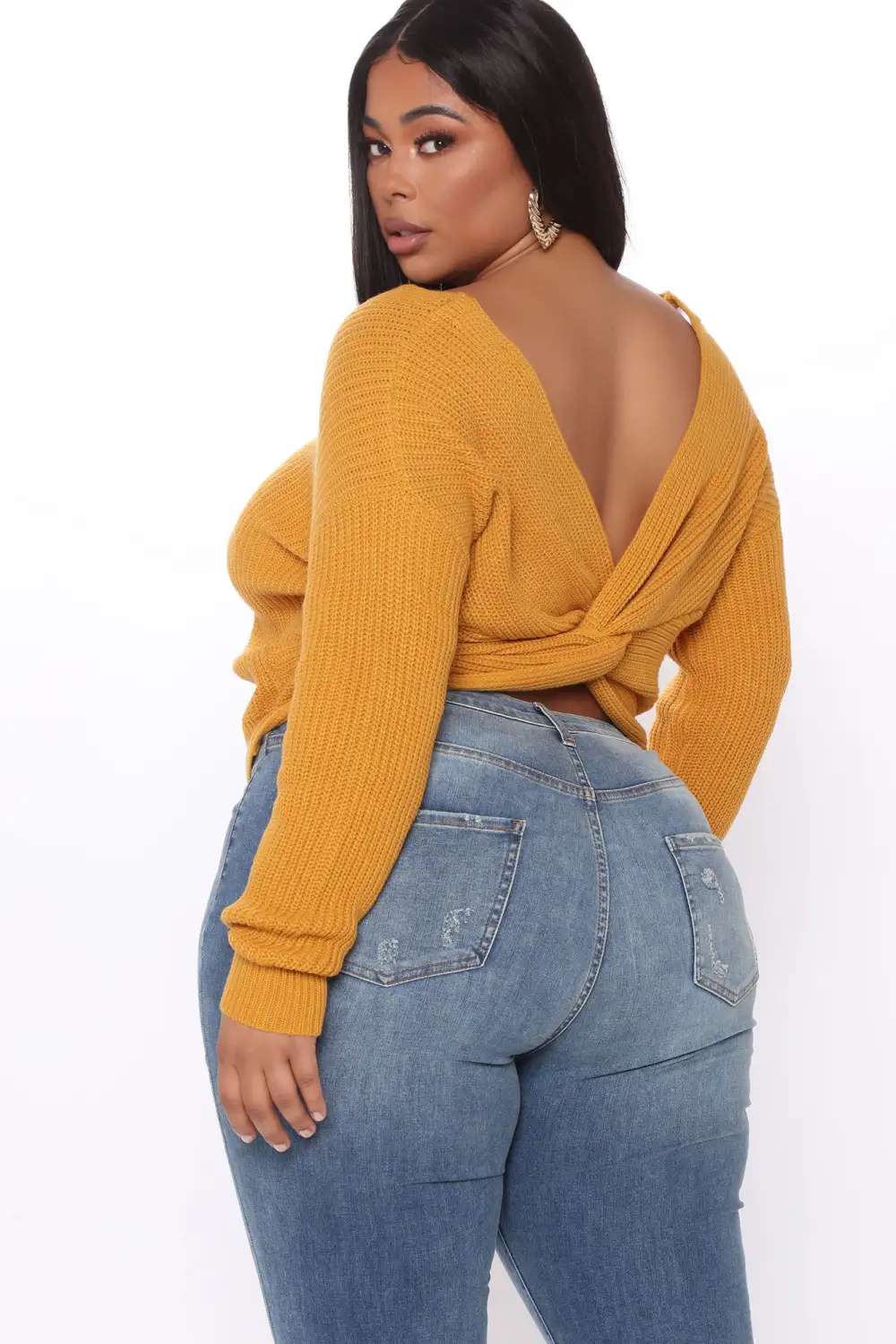 Falls Favorite Girl Sweater II - Mustard