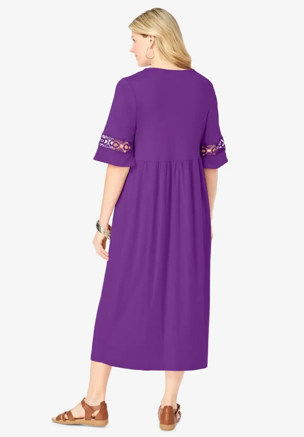 Crochet Trim Empire Knit Dress