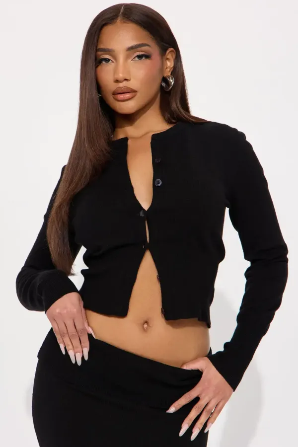 Rosanne Sweater Skirt Set - Black