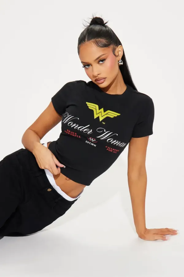 Wonder Woman Baby Tee - Black