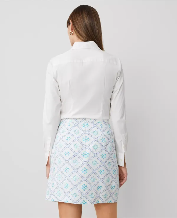 Tiled Linen-Blend Sarong Skirt