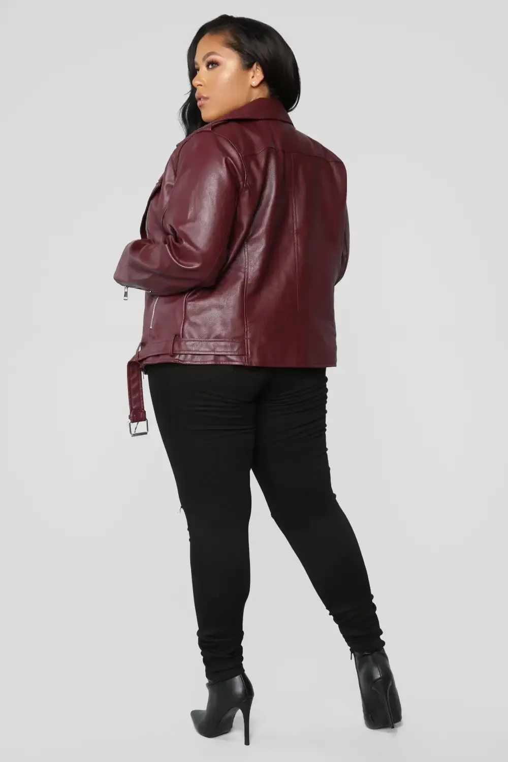 Araxie Vegan Leather Jacket - Wine