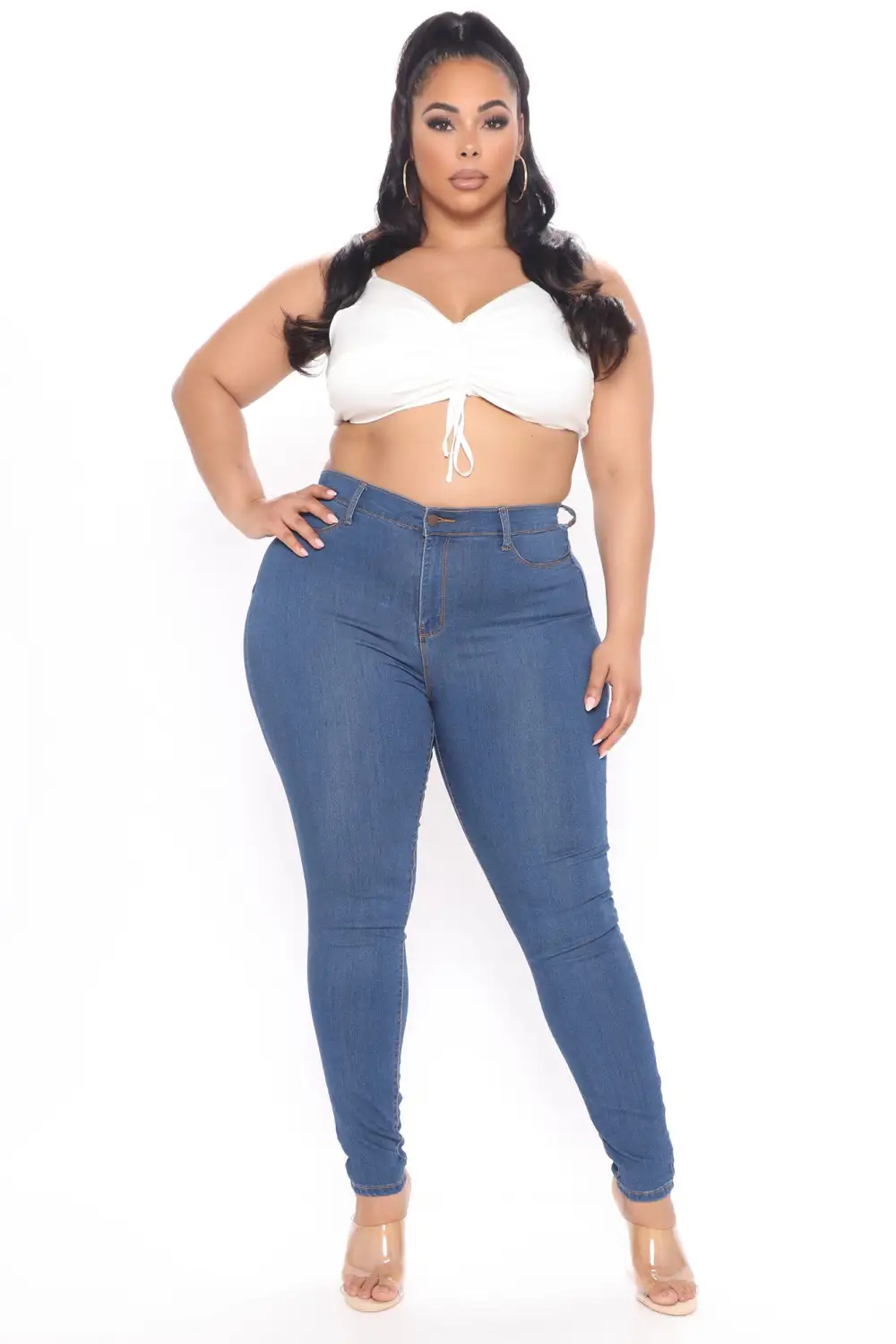 Classic Beauty Booty Lifter Skinny Jeans - Medium Blue Wash