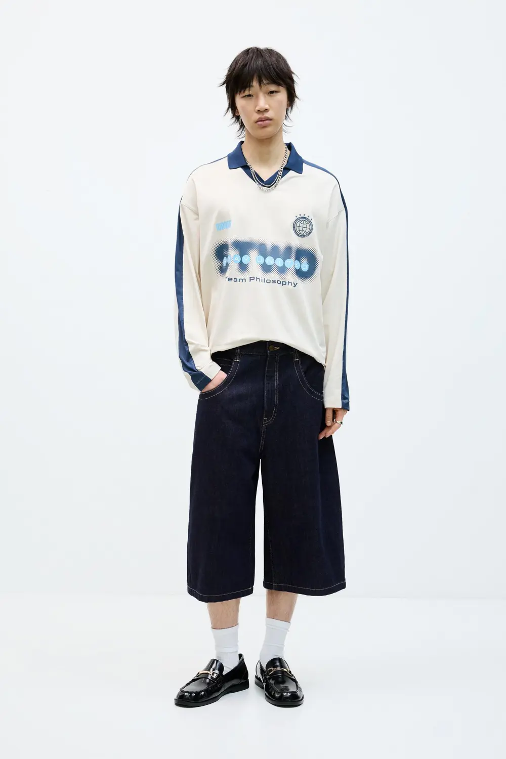Super baggy STWD denim Bermuda shorts