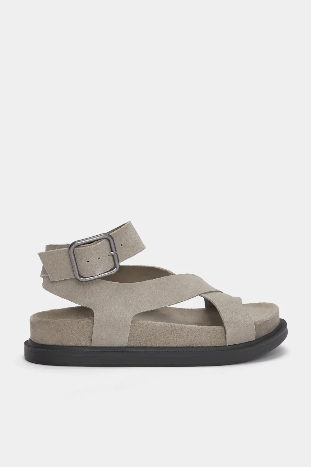 Sandalias planas tiras piel