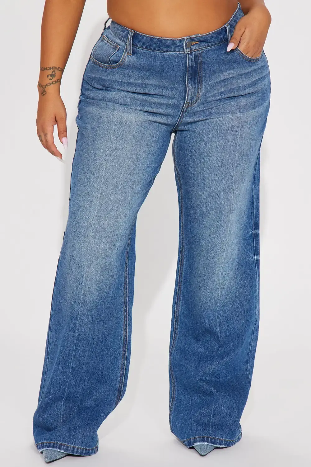 The Wayside Baggy Wide Leg Jean - Medium Wash