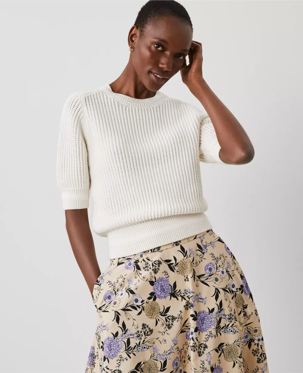 Open Stitch Wedge Sweater
