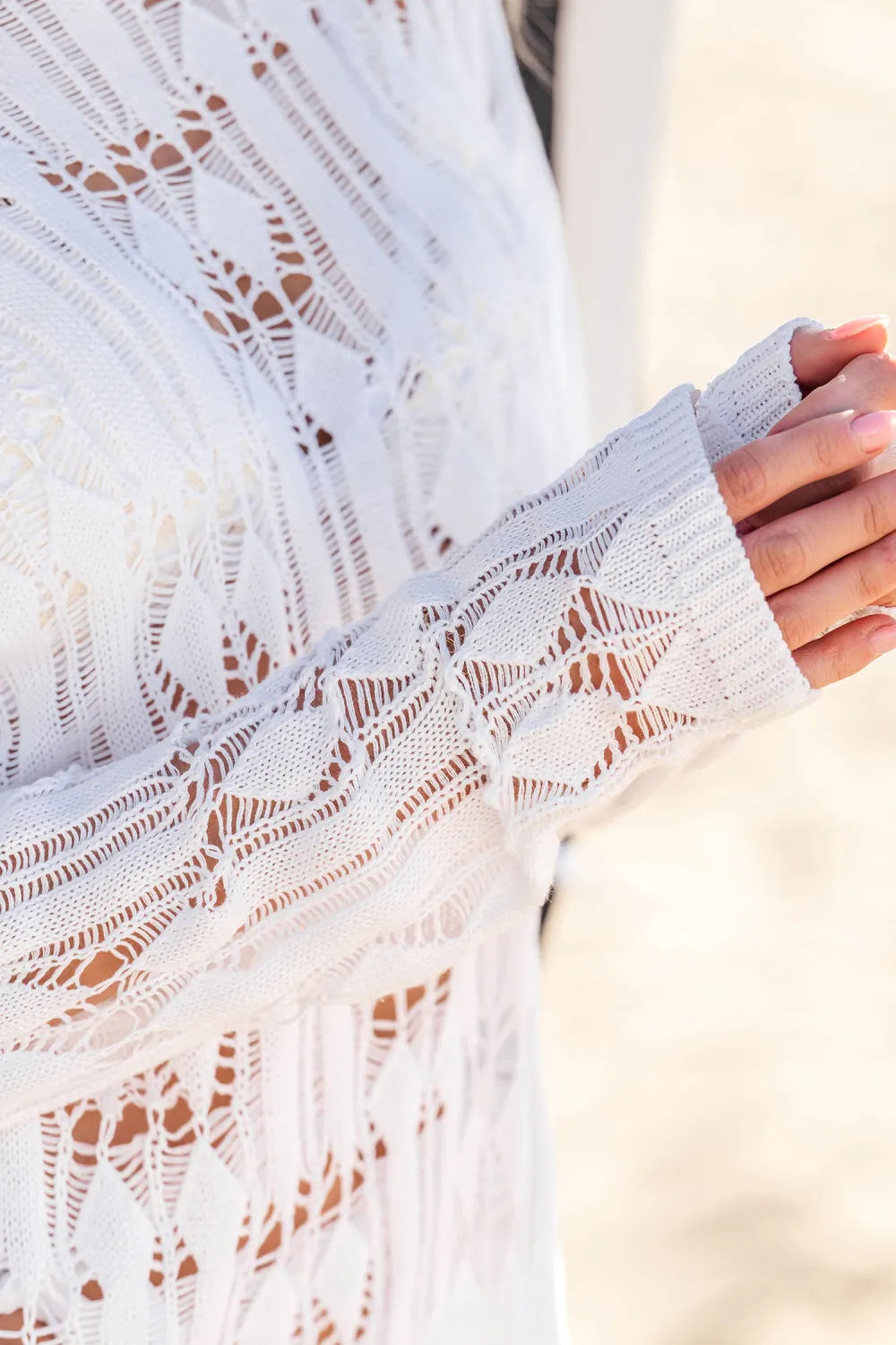 Sunset Slouch White Cover-Up Top