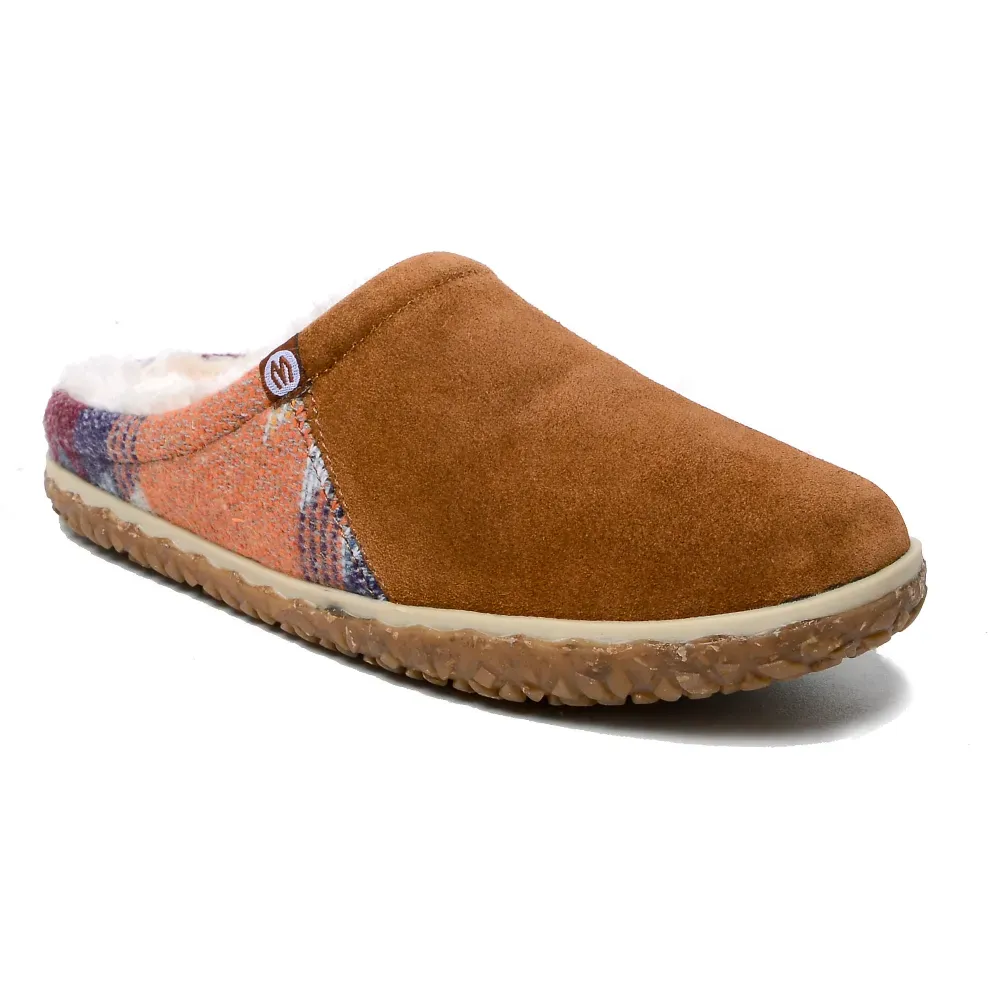 Minnetonka Women's Tahoe Pattern Knit and Suede Clog Slippers