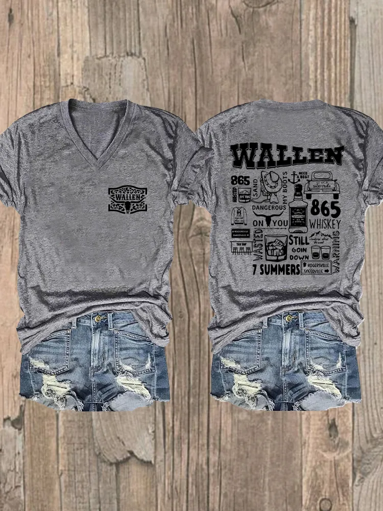 Women'S Wallen 2025 V-Neck T-Shirt