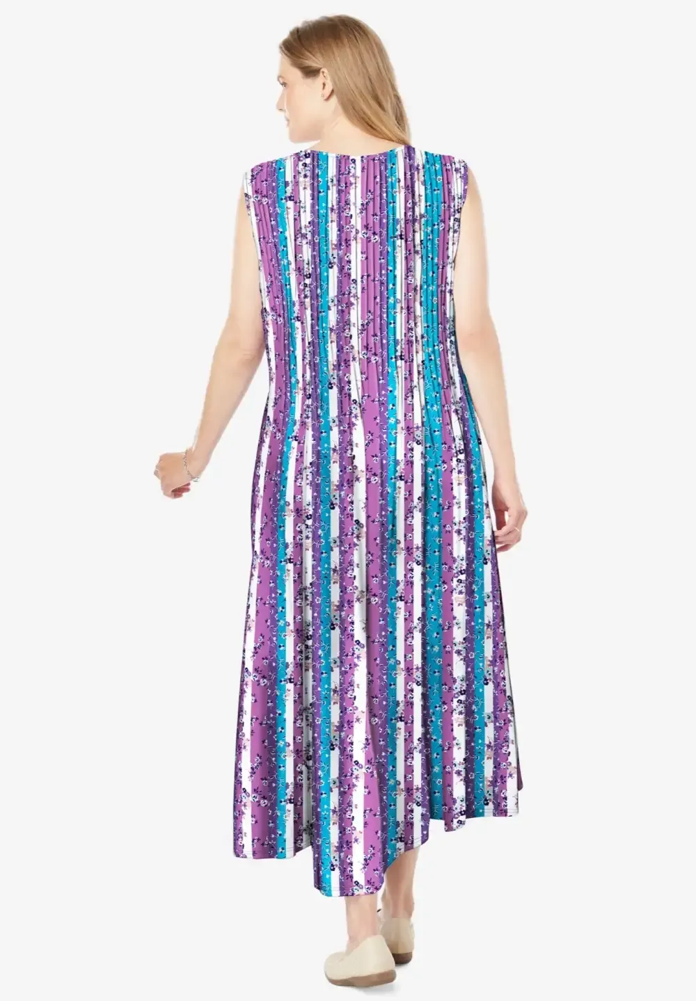 Pintucked Sleeveless Dress