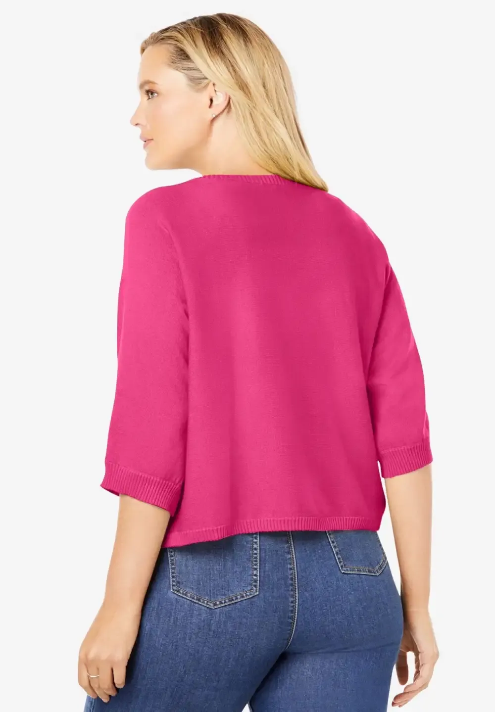 Rib Trim Cardigan Shrug
