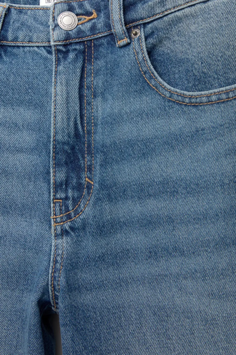 Jeans wide leg tiro alto