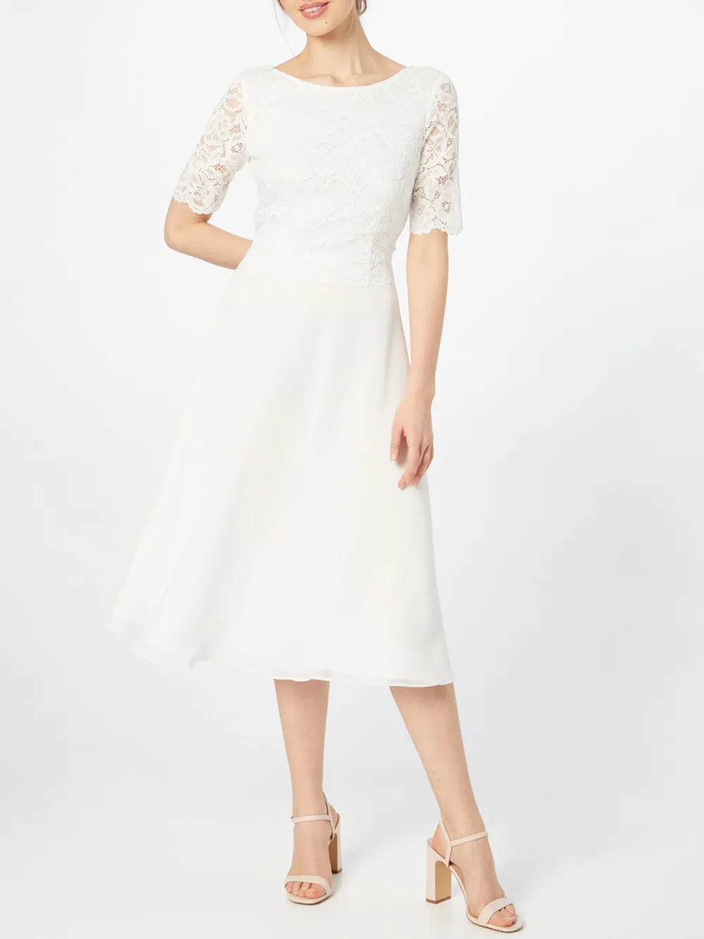 Lace Crew Neck Casual Style Dress