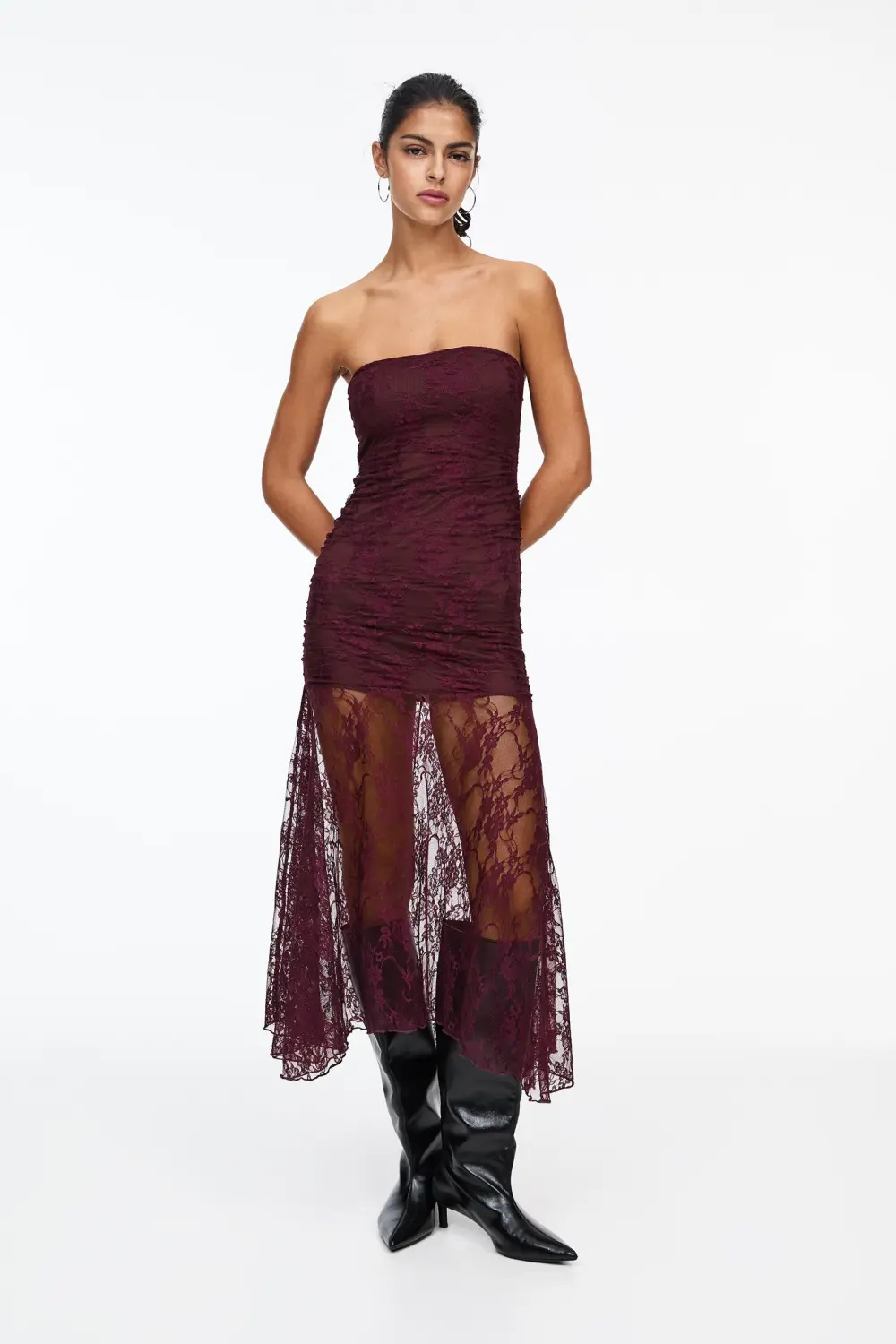 Vestido midi encaje