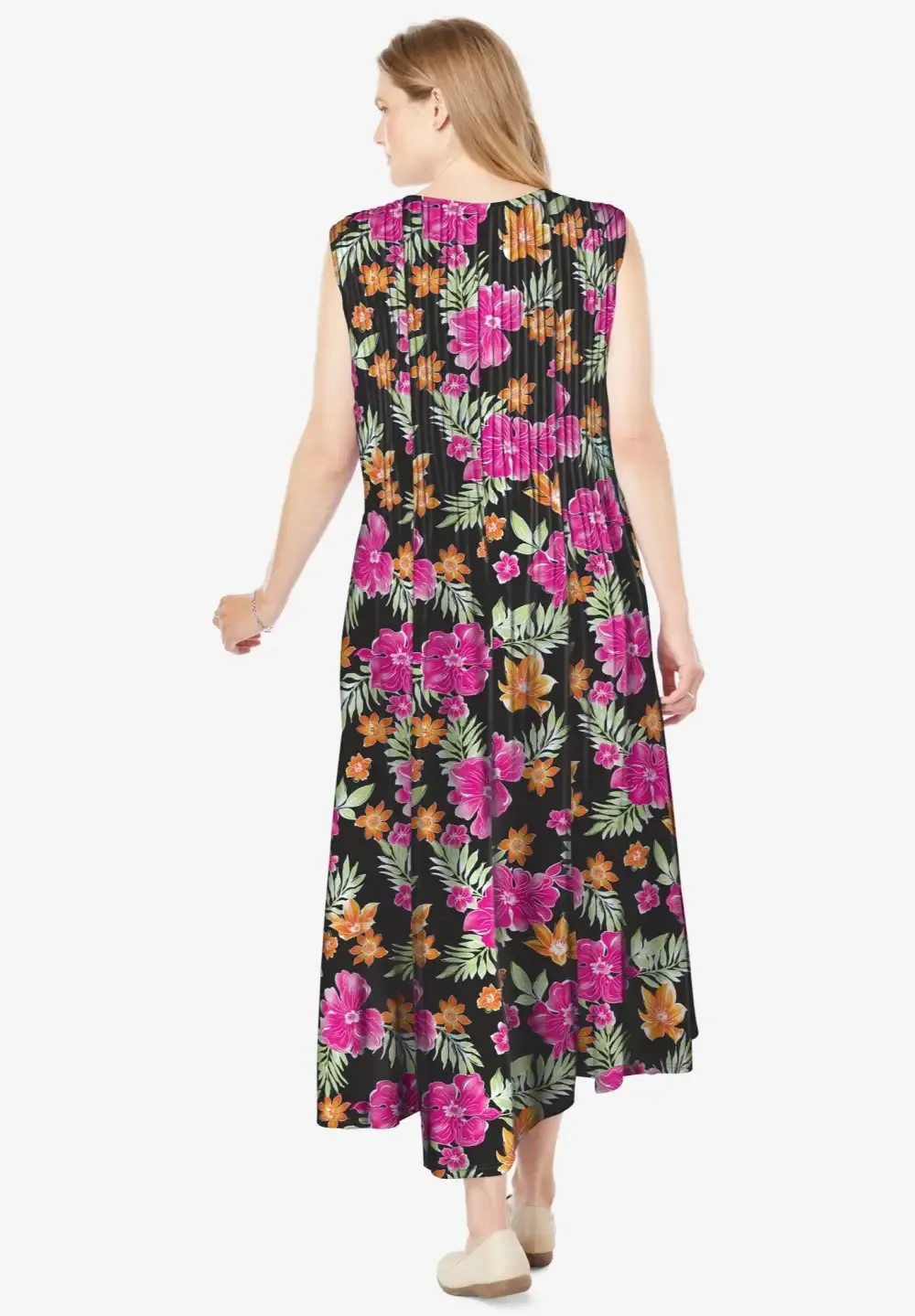 Pintucked Sleeveless Dress