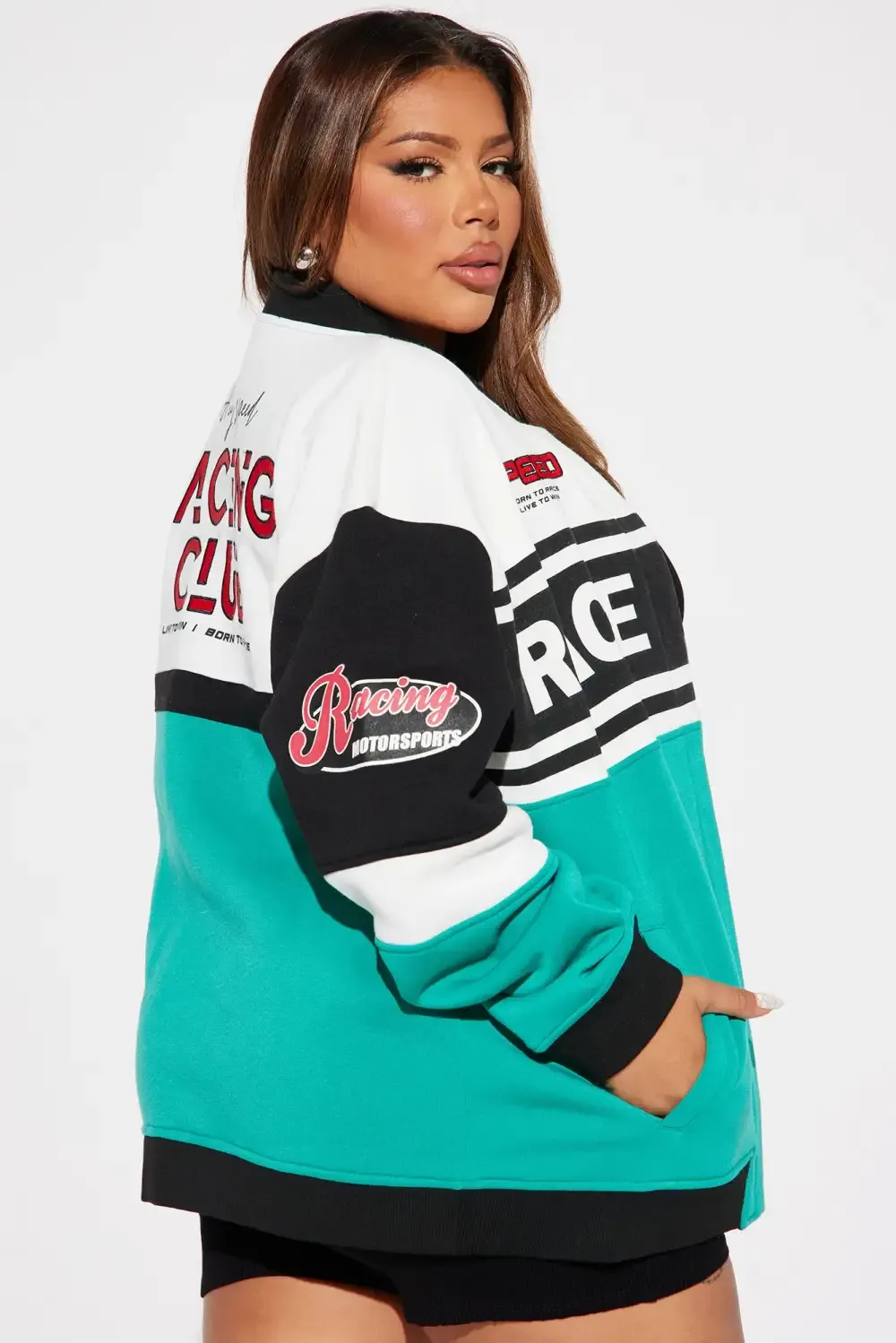 Start Your Engines Bomber Jacket - Green/combo