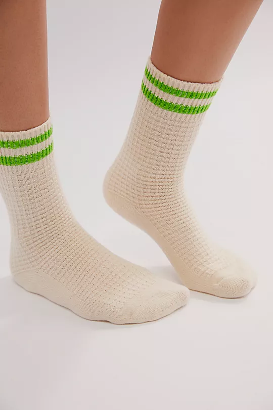 Cozy Stripe Socks Blue