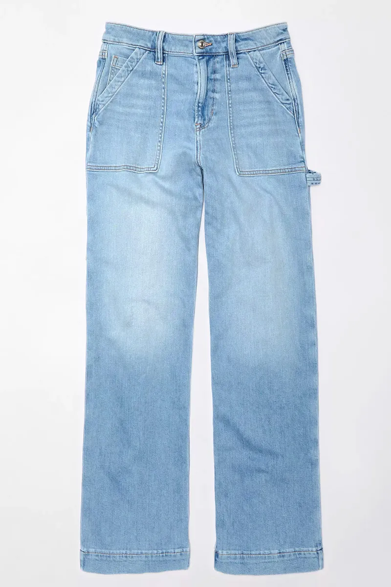 Wash Stretchy High Waist Straight Leg Jeans