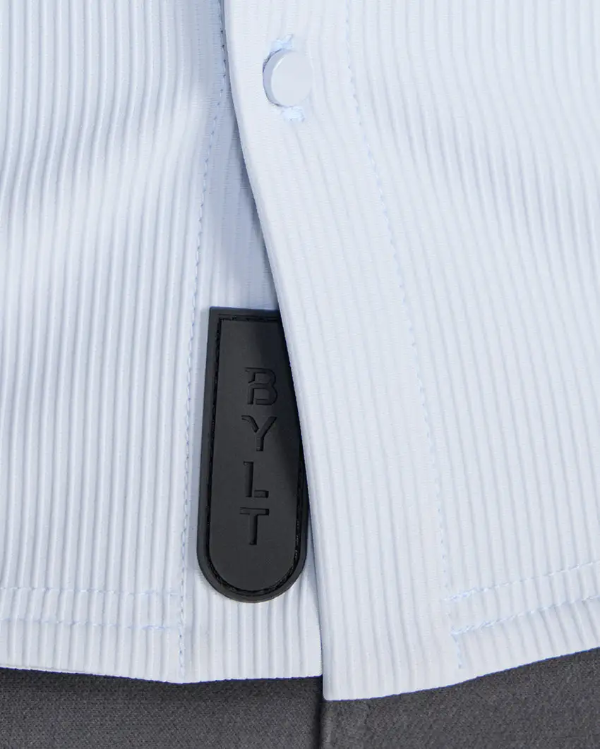 Ribbed+ Long Sleeve Button Down